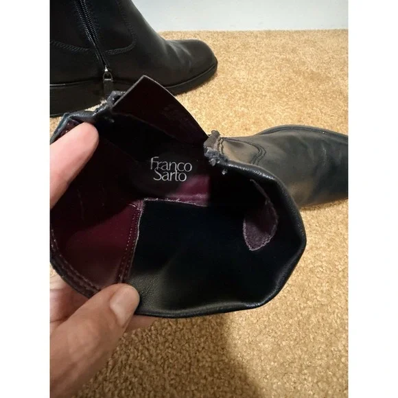 Franco Sarto Womens Gracelyn Ankle Boot Black Sz 8 Leather New - Picture 6 of 8